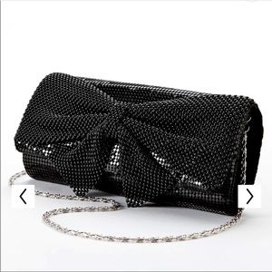 Jessica Mc Clintock Sparkling Black Chain Mail Finish Evening Clutch Bag